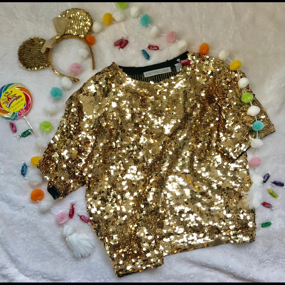 Vintage | Josephine Chaus Gold Sequin Top M